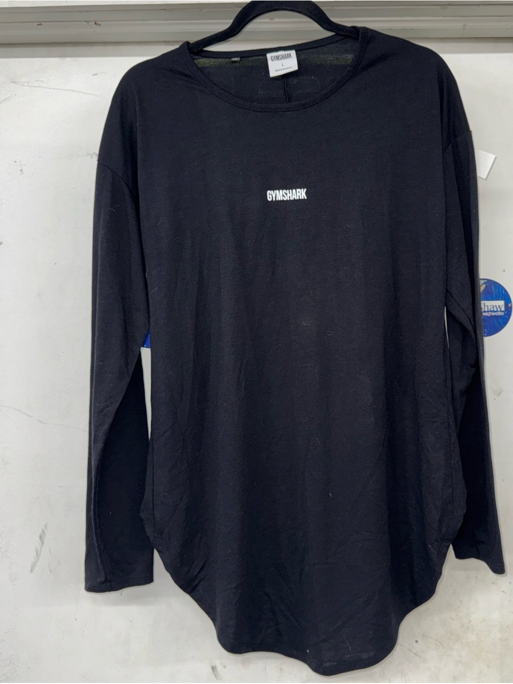 Gymshark Black Long Sleeve Crew with Center Logo